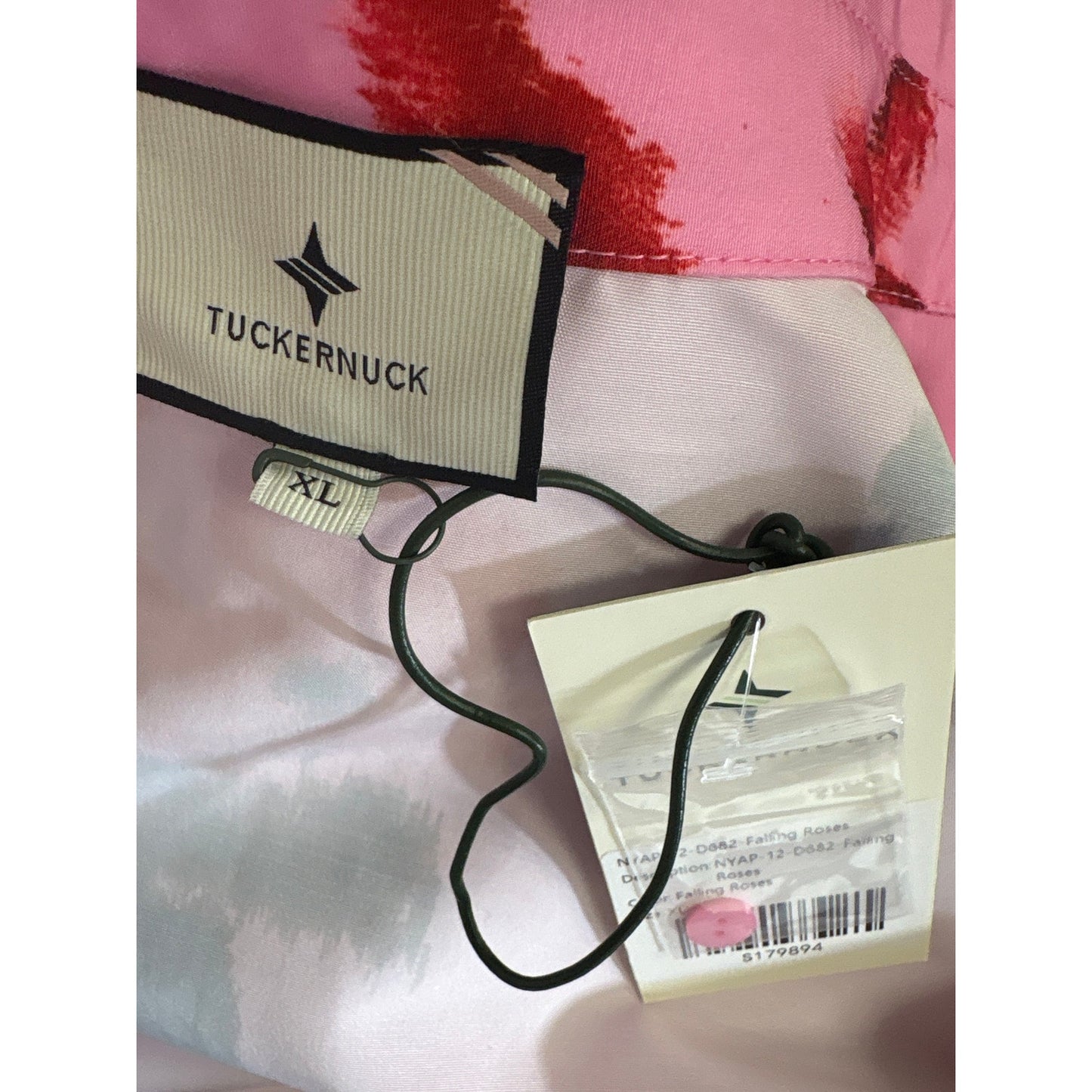 NWT Tuckernuck Pink "Falling Roses" Cap Sleeve Button Up Dress Sz XL