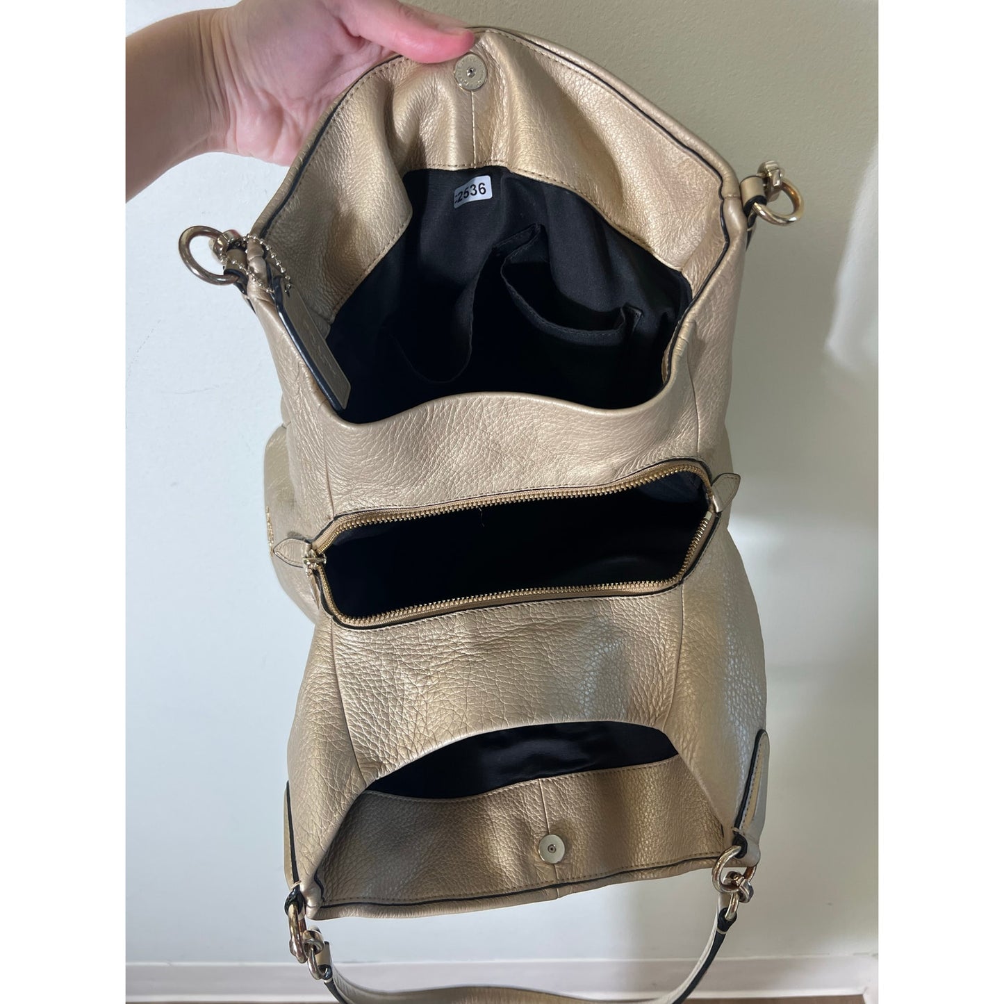 Coach Gold Leather Shoulder Bag