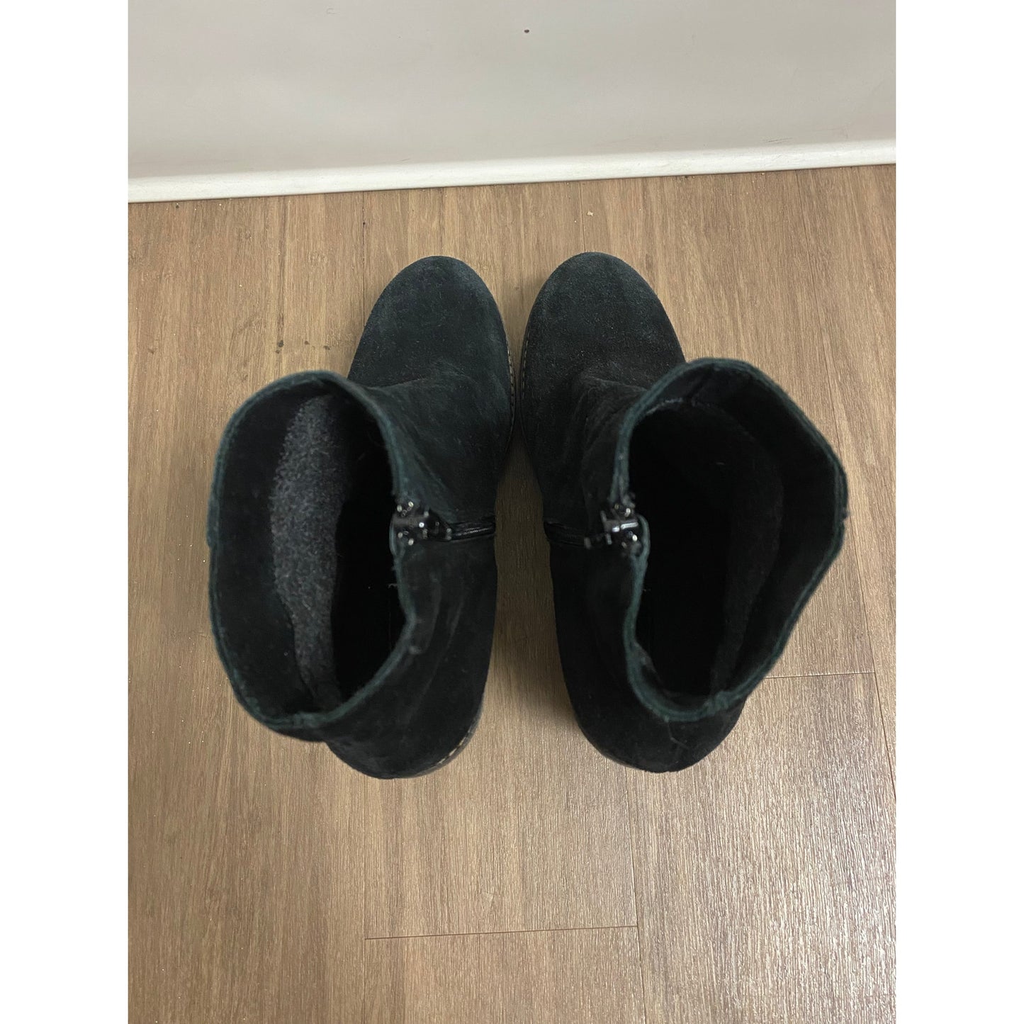 Black Velvet  Zip Up Booties size 38