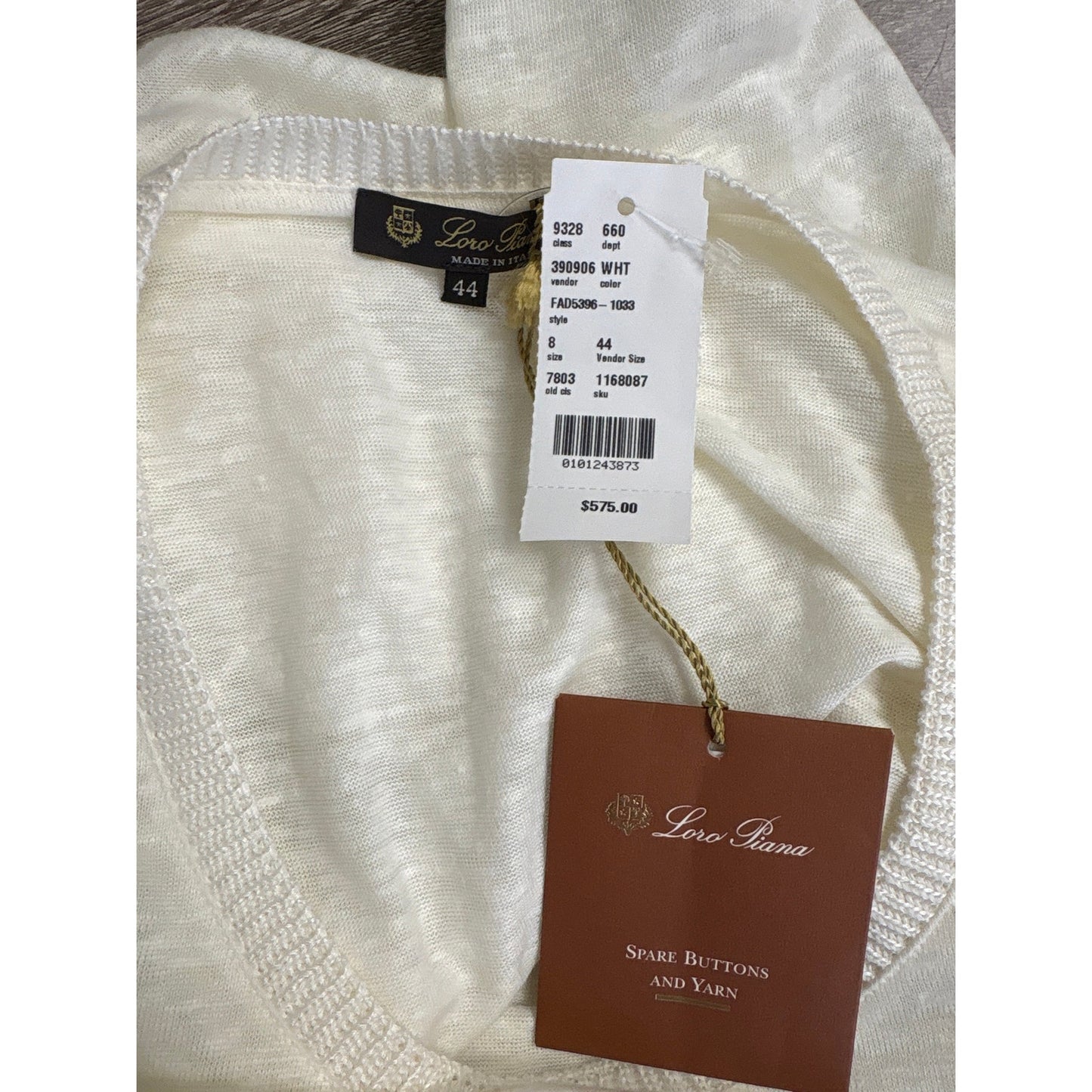 NWT Loro Piana White Short Sleeve Crew Neck Shirt Sz 44