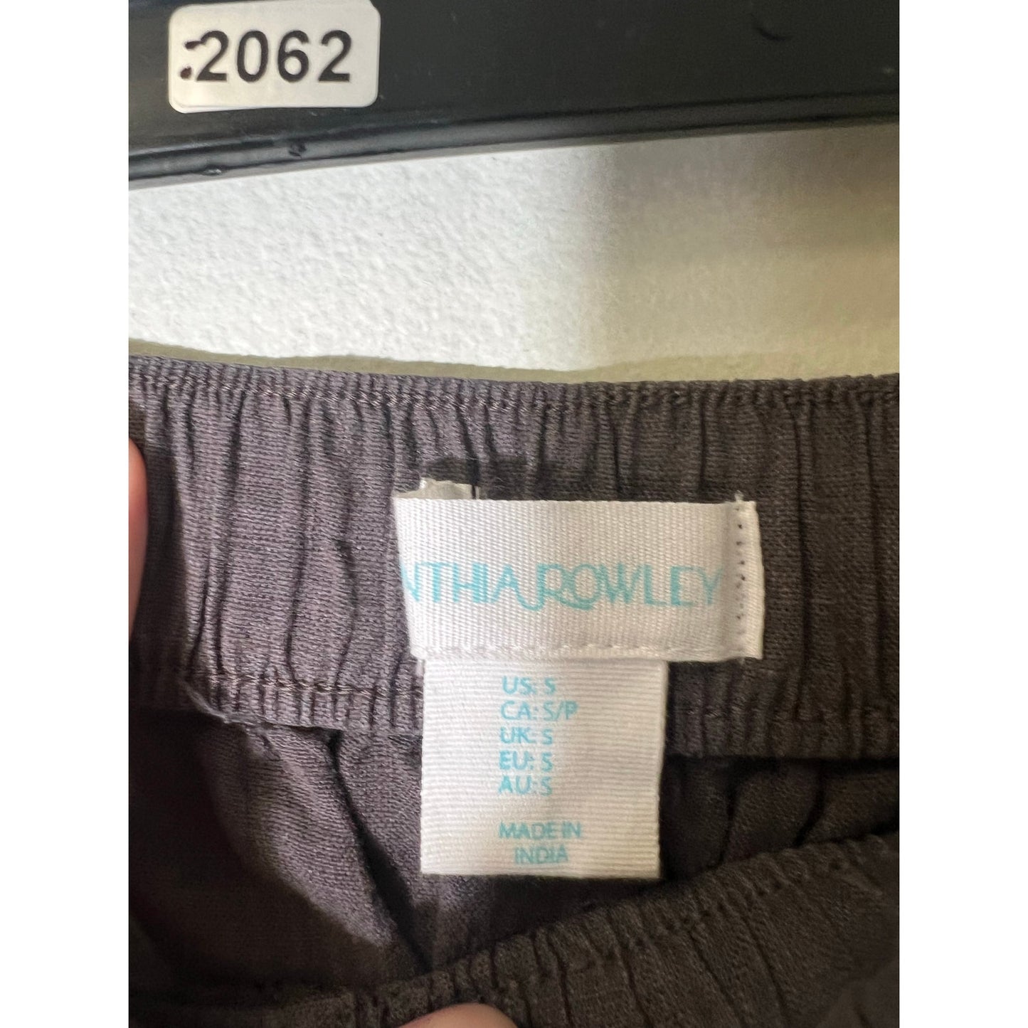 Cynthia Rowley Gray Linen Elastic Waist Loose Fit Pants SZ S