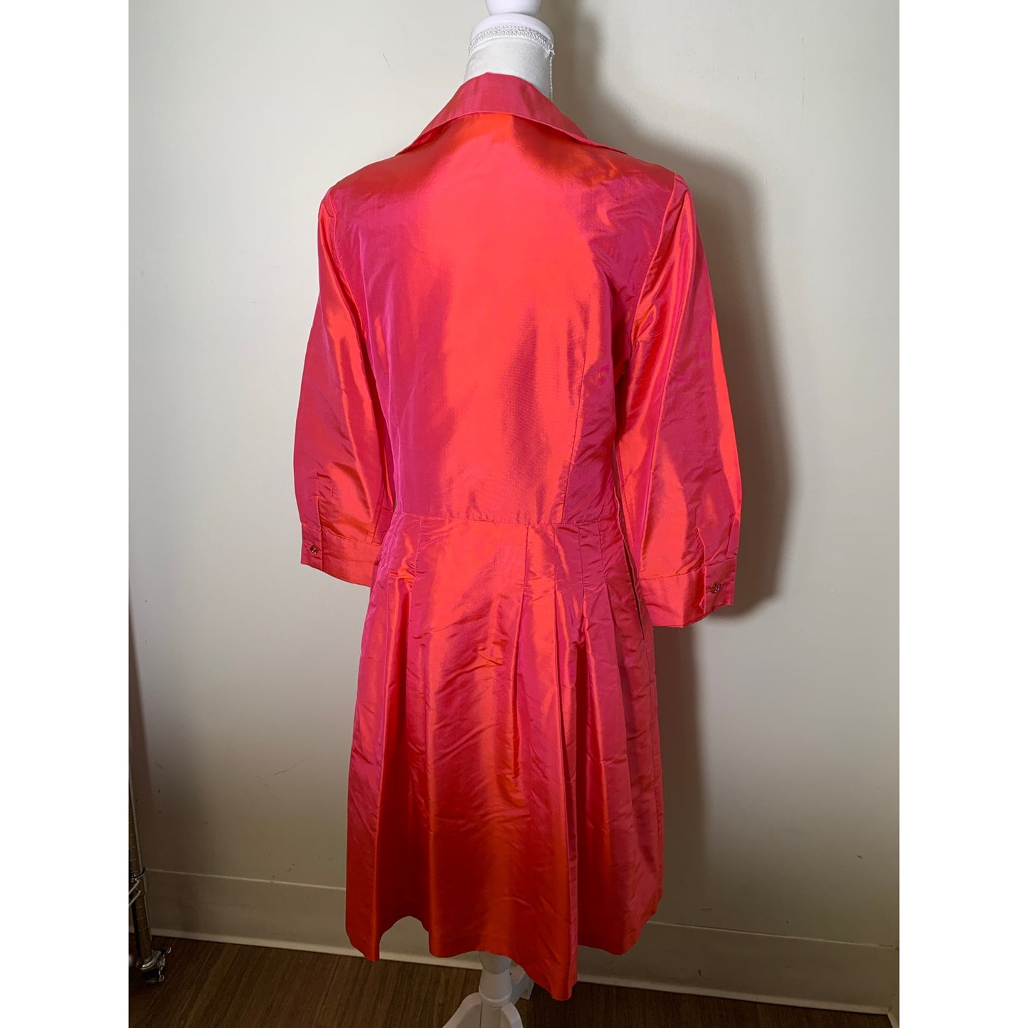 Marisa Baratelli Pink Long Sleeve Silk Cocktail Dress Sz 10
