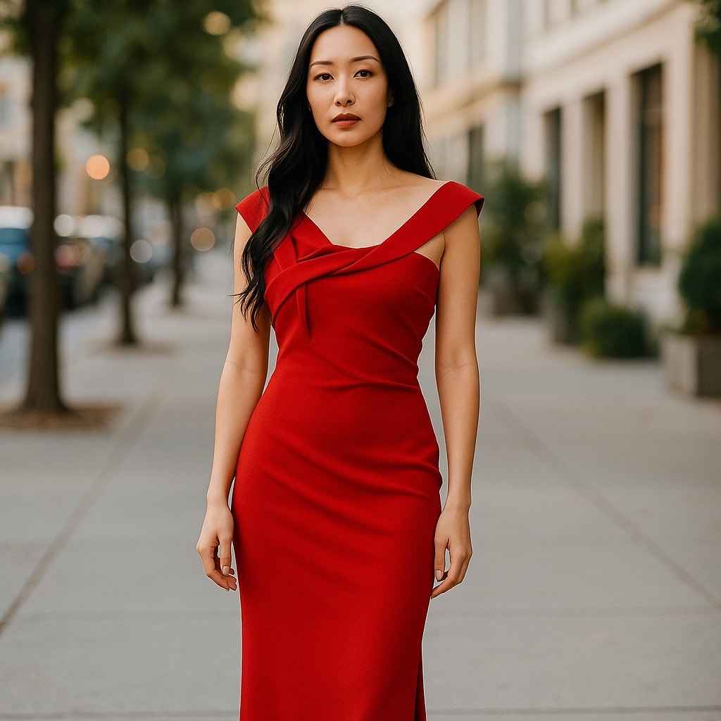 Likely Red Column Gown Sz 2