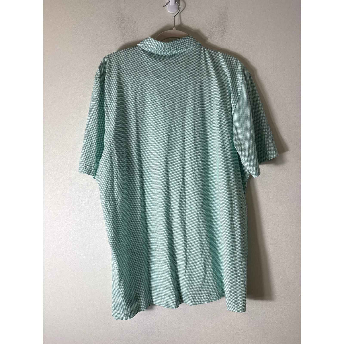 Peter Millar Green and White Short Sleeve Polo Style Shirt Sz XL