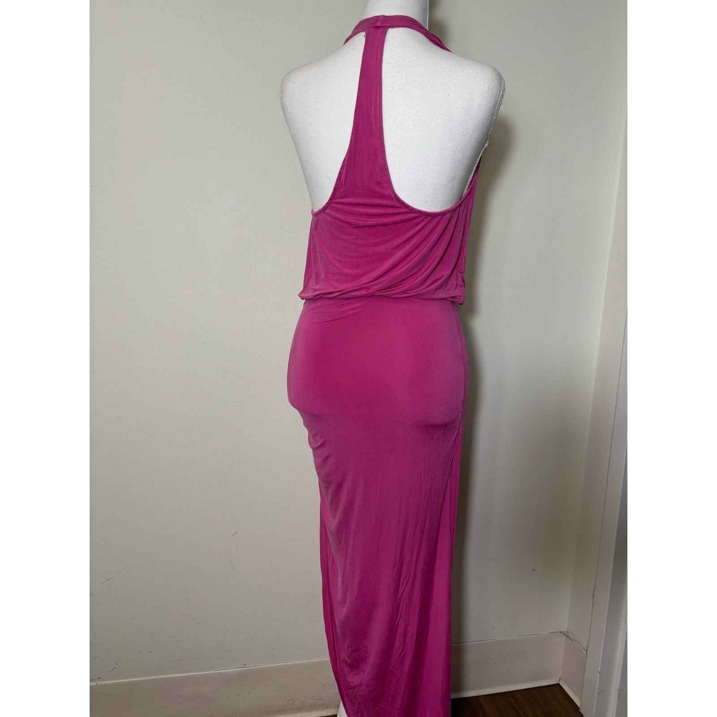 Young Fabulous and Broke Pink Knit Racerback Deep V-Neck Dess Sz XS