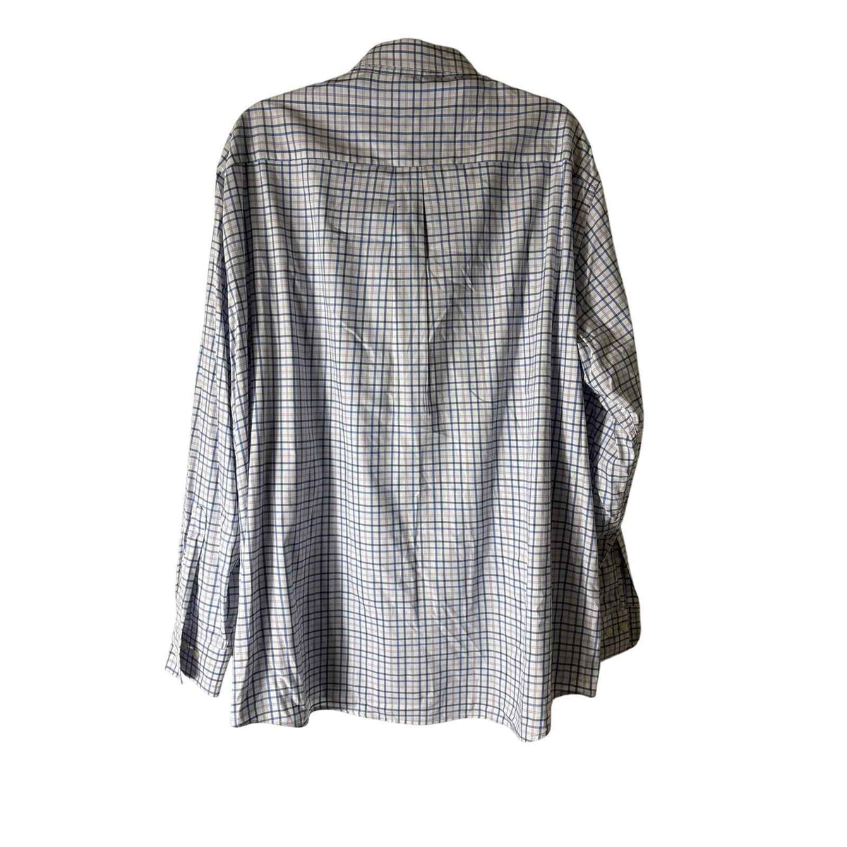 Peter Millar Blue and Lavendar Plaid Long Sleeve Button Up Shirt Sz XXL