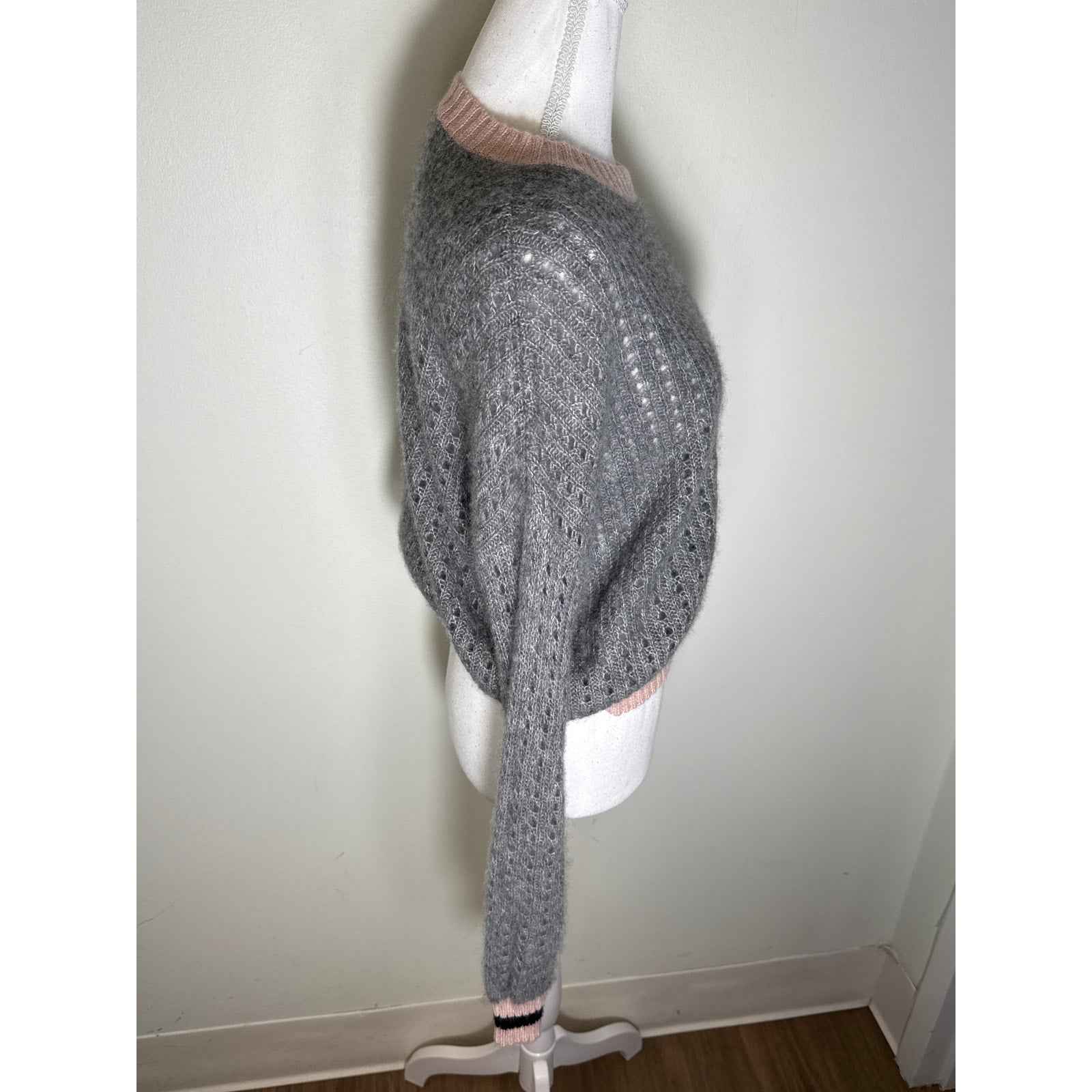 Autumn Cashmere Oatmeal Long Sleeve Knit Body Con Sweater Dress Sz M