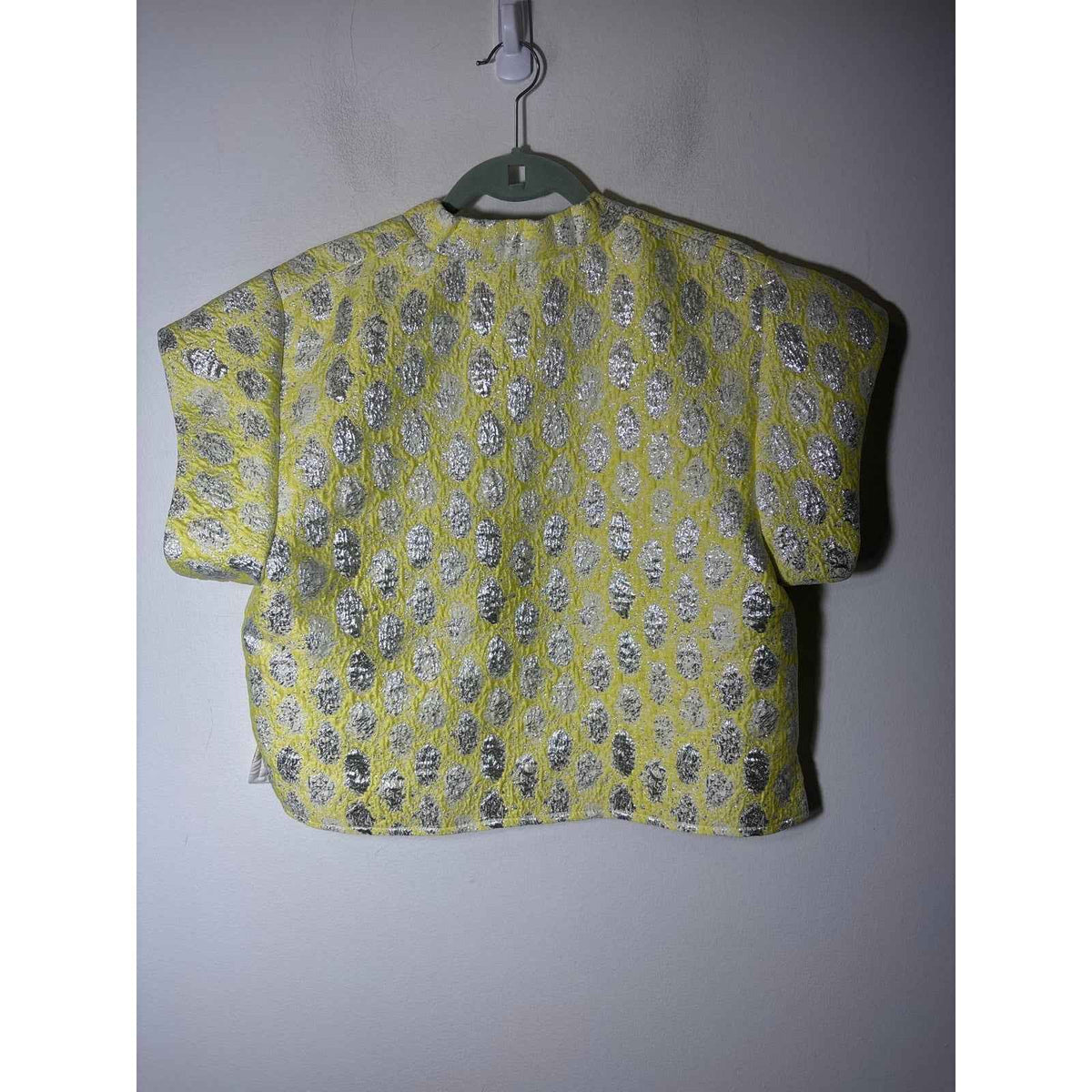 Koch Yellow Sliver Short Sleeve Top Sz S