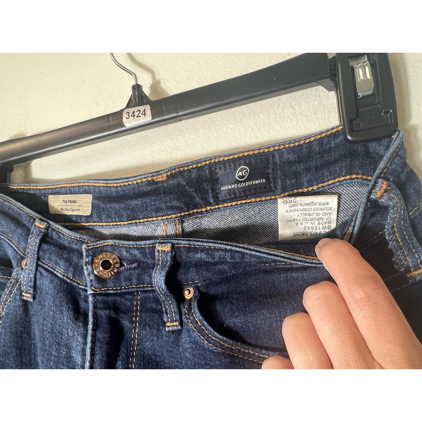 AG Denim Dark Wash Skinny Blue Jeans Sz 25