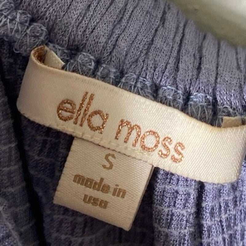Ella Moss Purple Cold Shoulder 3/4 Sleeve Cropped Top Sz S