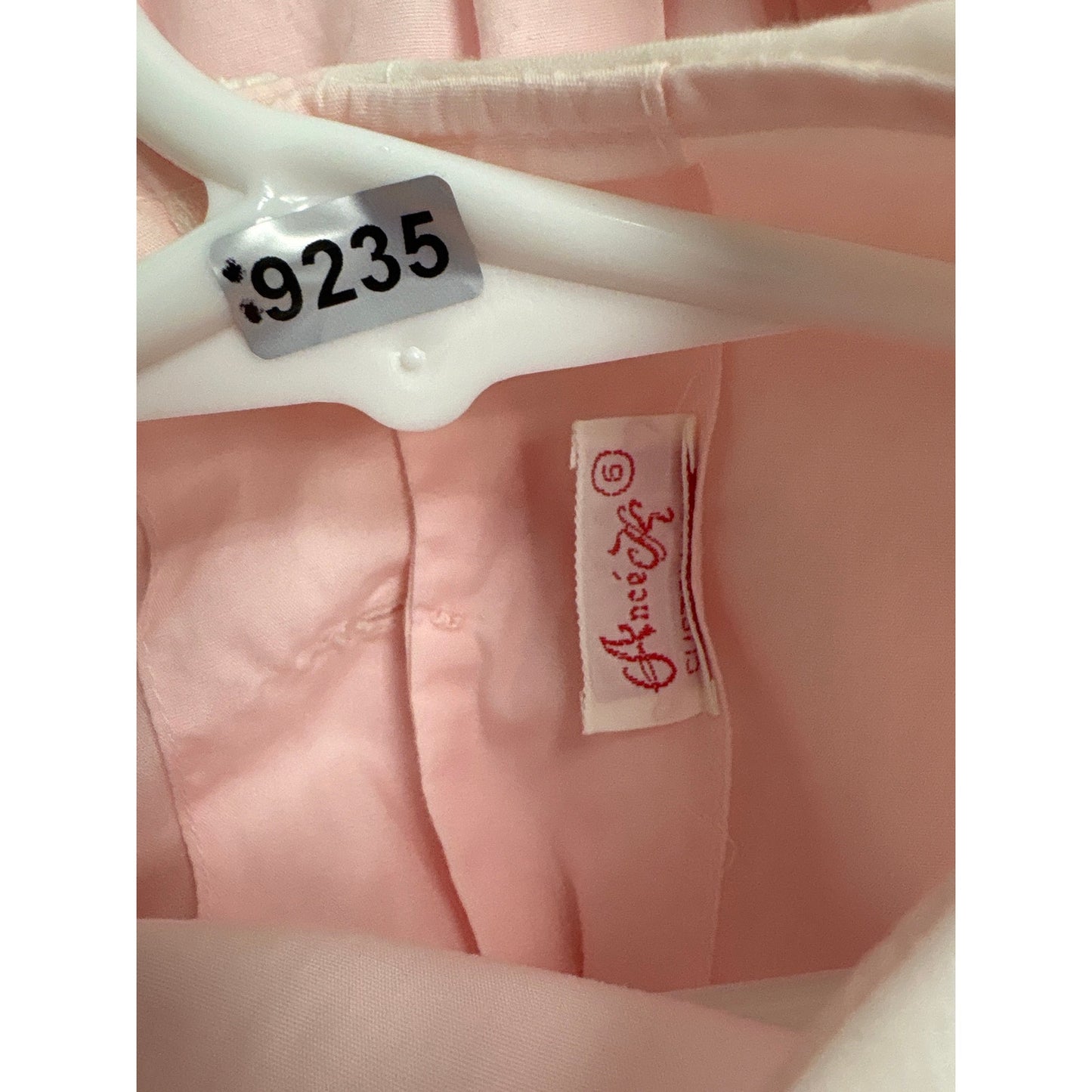 GIrls Vintage Ance K Pink Dress with White Smocked Collar and lace Sz 5
