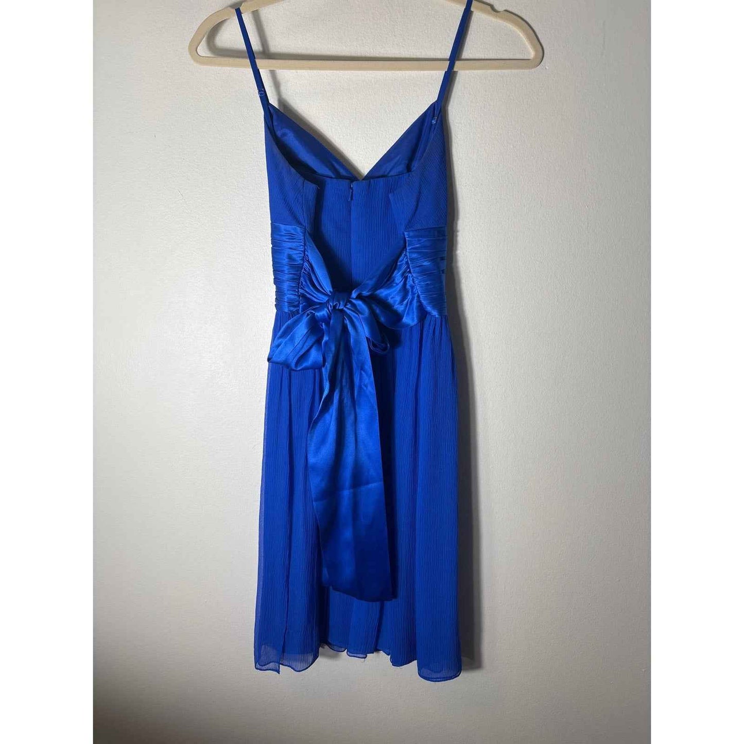 Maggie London Petites Blue Spaghetti Strap Empire Waist Cocktail Dress Sz 2P