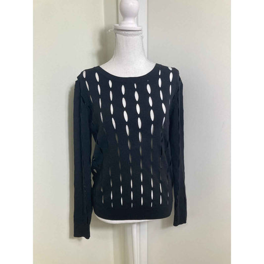Oc Black Cut Out Long Sleeve Sweater Sz S