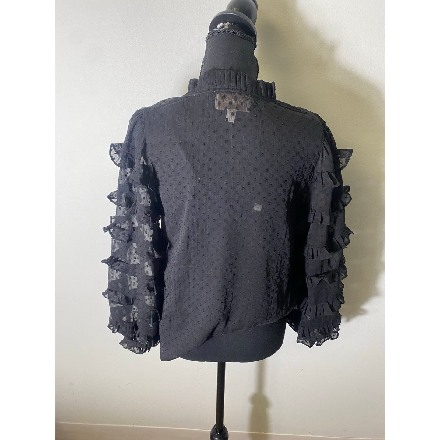 NWT Cleobella Black Swiss Dot Top Sz S