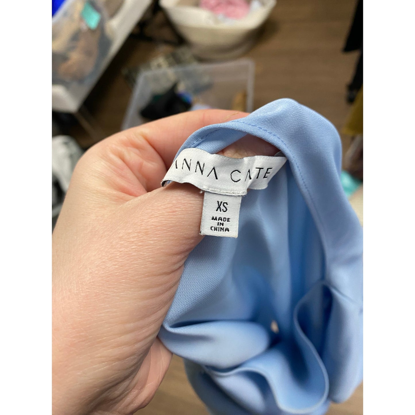 Anna Cate Light Blue Split Sleeve Knee Length Dress Sz XS