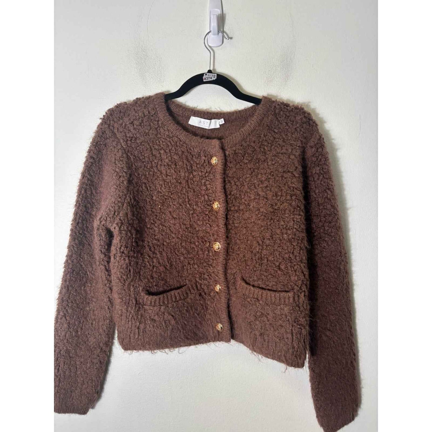 ASTR the Label Brown Long Sleeve Button Up Cardigan Sweater Sz M