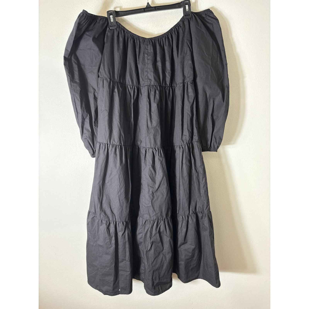 HYFVE Black Off The Shoulder Long Sleeve Midi Dress Sz L