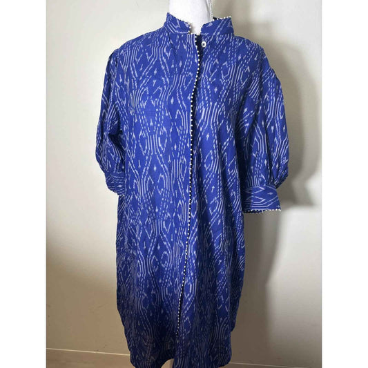 NWT Seema Kahai Ikat Cobalt Blue Dress Sz XL