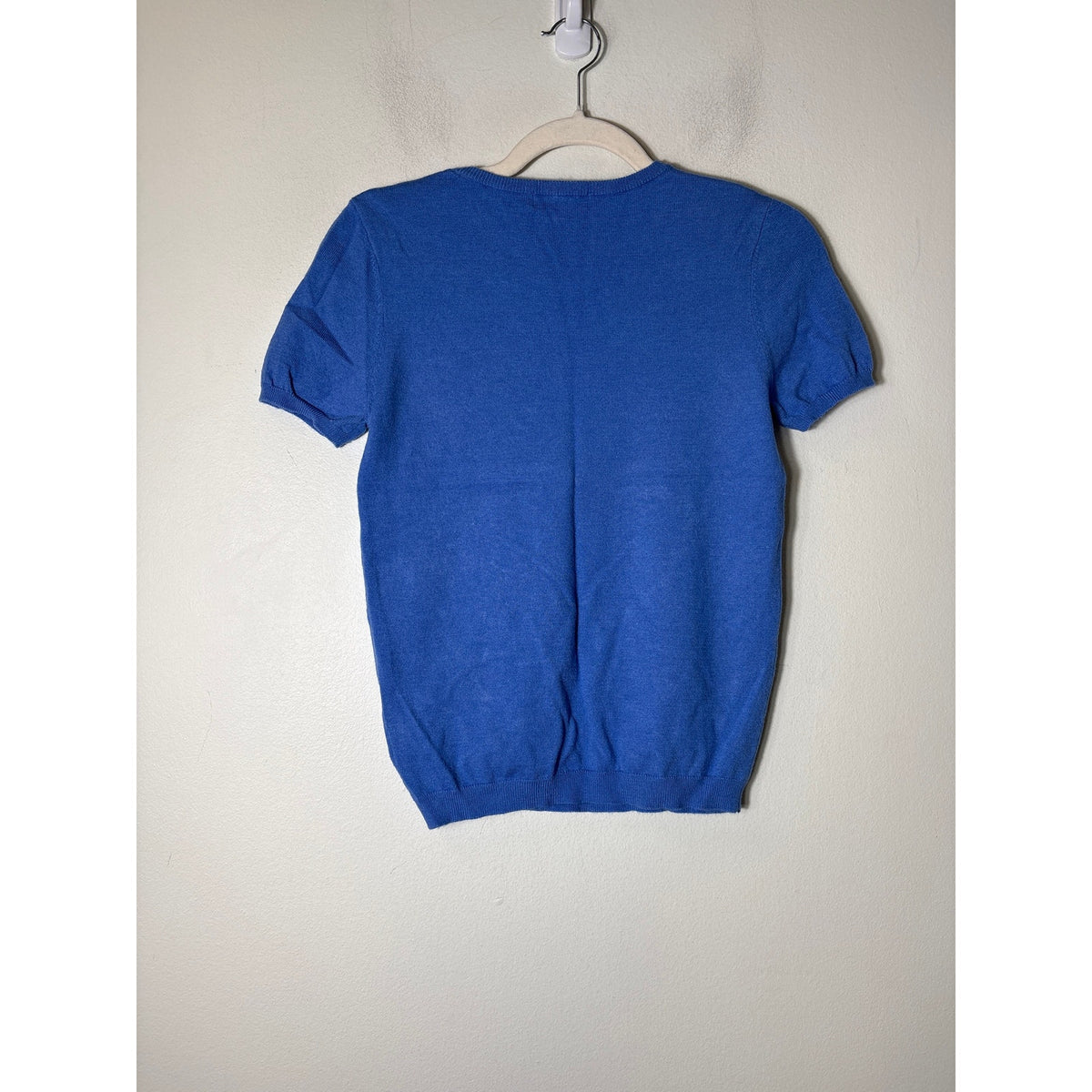 Active Usa Blue Short Sleeve Sweater Top Sz S