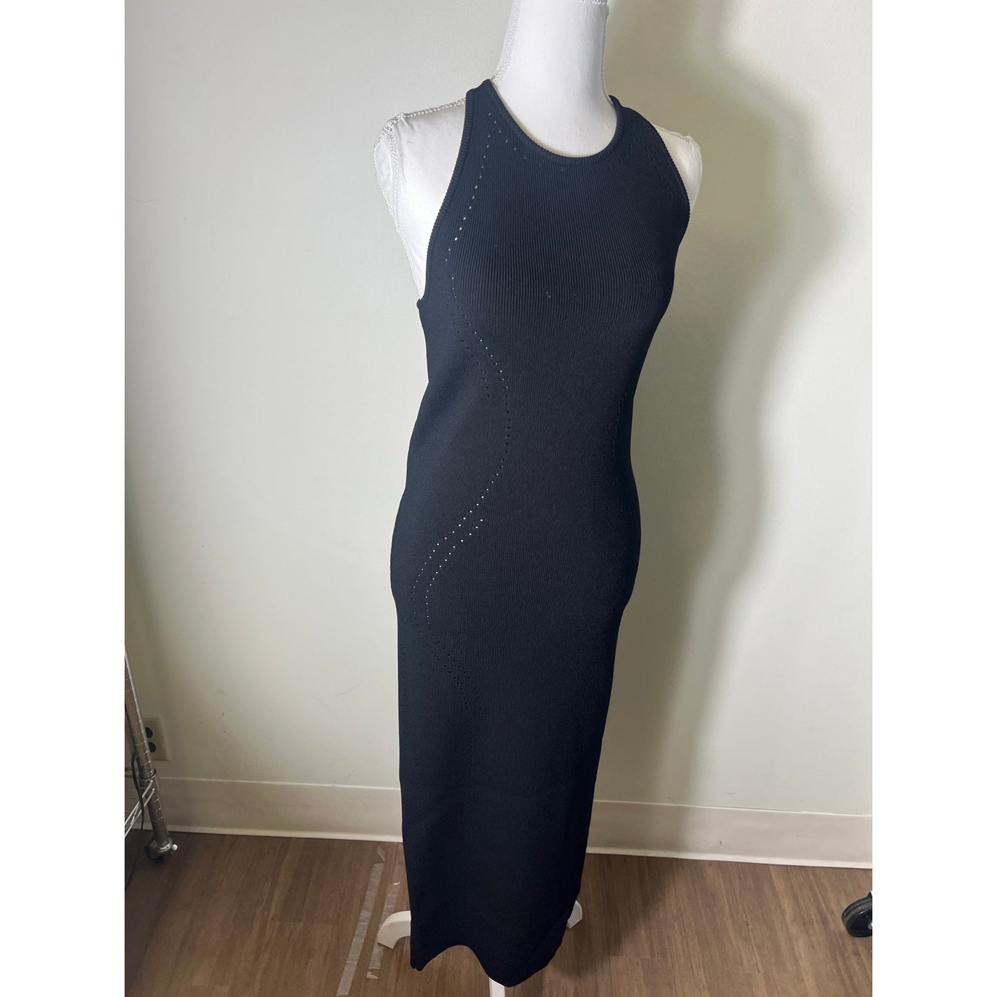 ALC Black Body Con SLeeveless High Neckline Maxi Dress Sz M