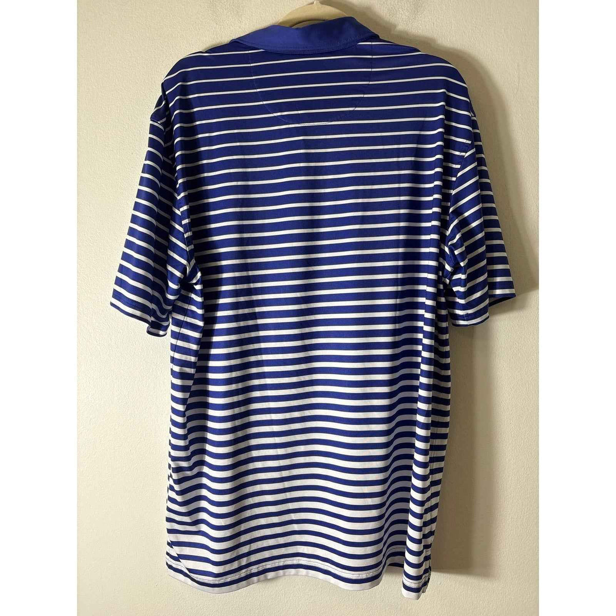 Mens Masters Tech Purple with White STripe Polo Shirt Sz L
