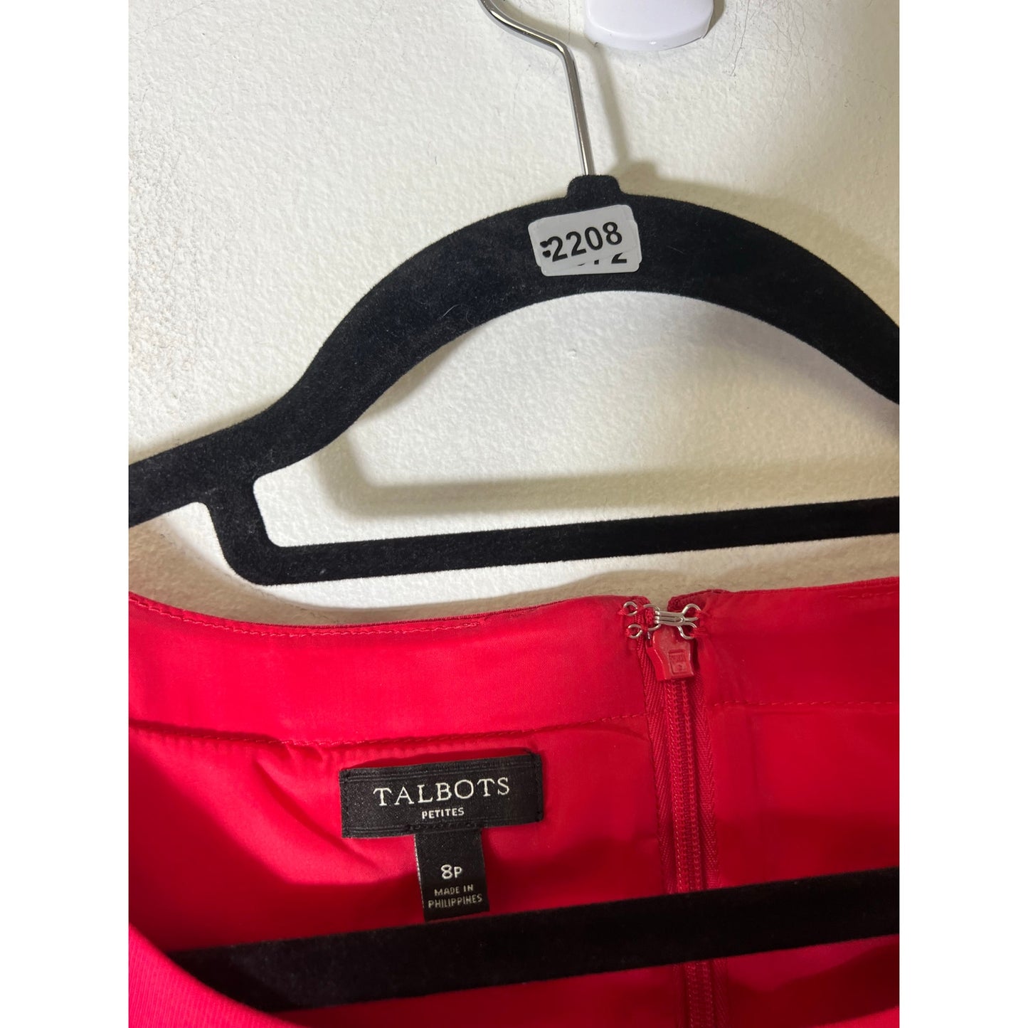 Talbots Deep Pink Cap Sleeve Midi Dress Sz 8P