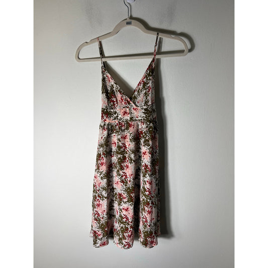AIX Aramani Exchange Pink & Green Spaghetti Strap Mini Dress Sz 0