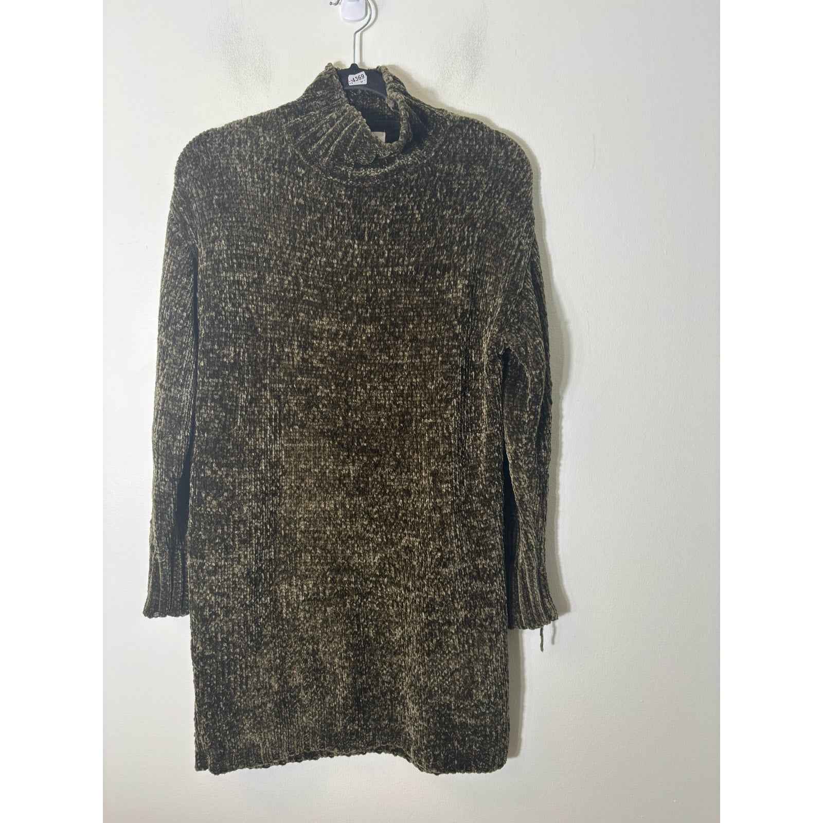 Bella Dahl Brown Long Sleeve Knit Mini Sweater Dress Sz S