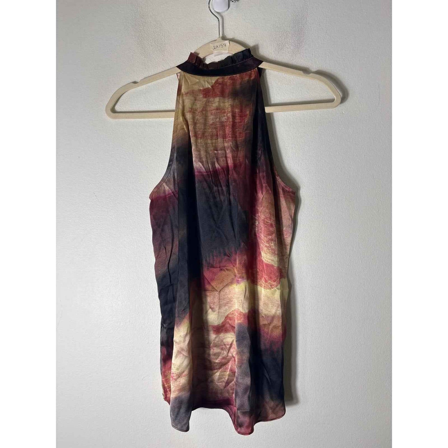 Go Silk Gold "Tie Dye" Sleeveless Silk Top Sz S