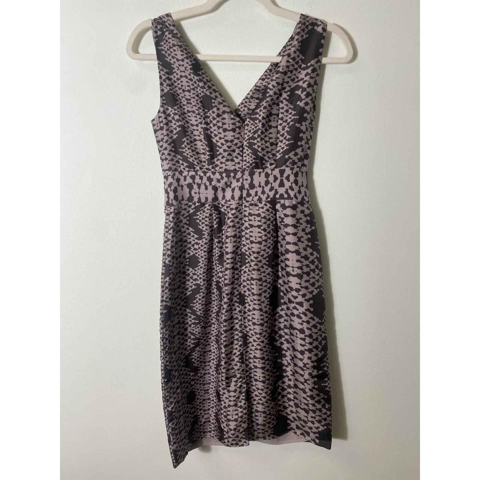 Banana Republic Gray Silk Snake Print Sheath Dress Sz 00