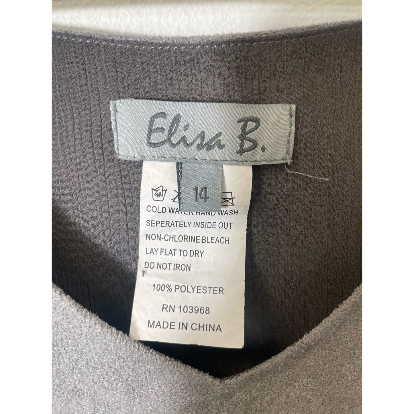 Girls Elisa B Gray Faux Suede Tank Sz 14
