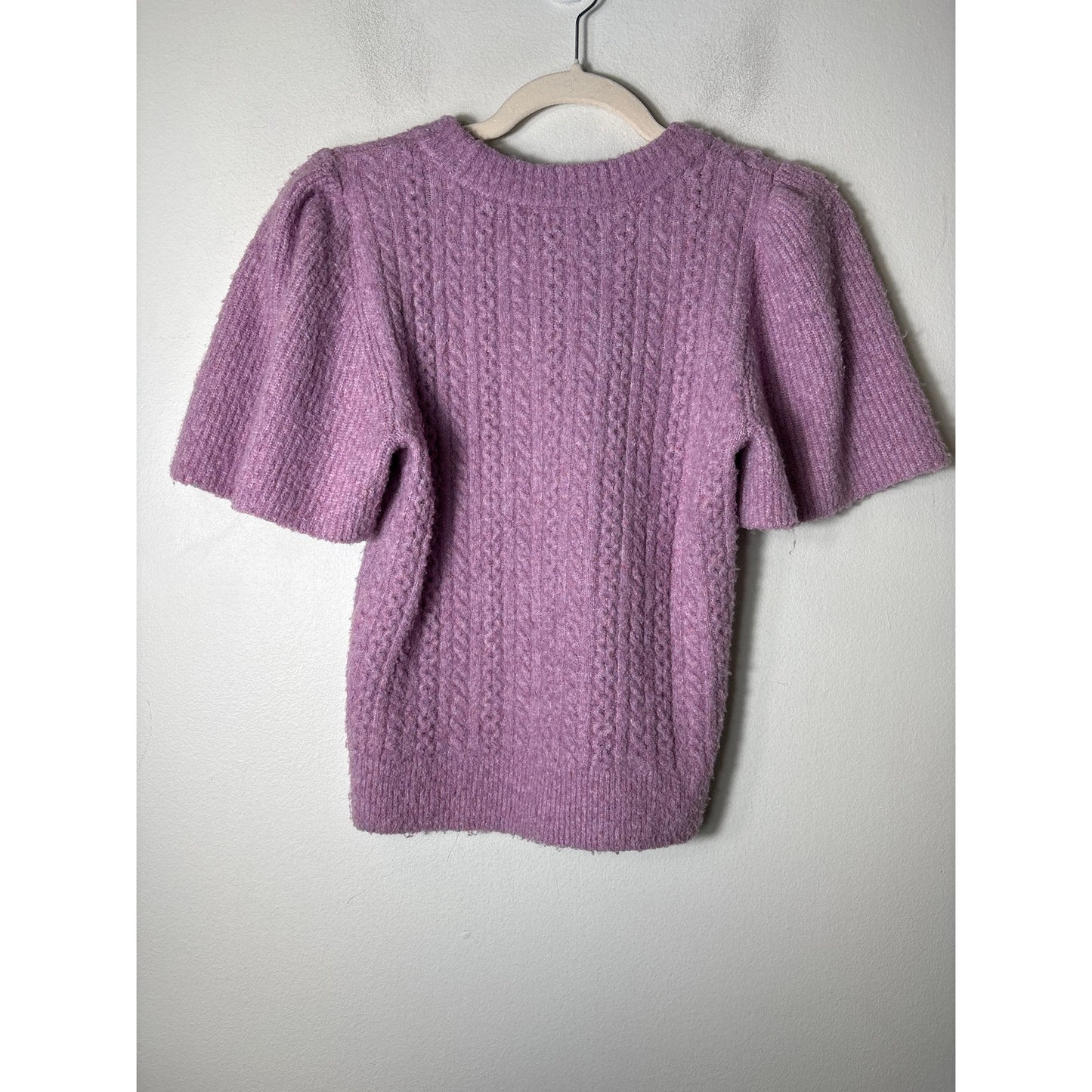 Lilla P Lavender Half Sleeve Knit Sweater Sz S