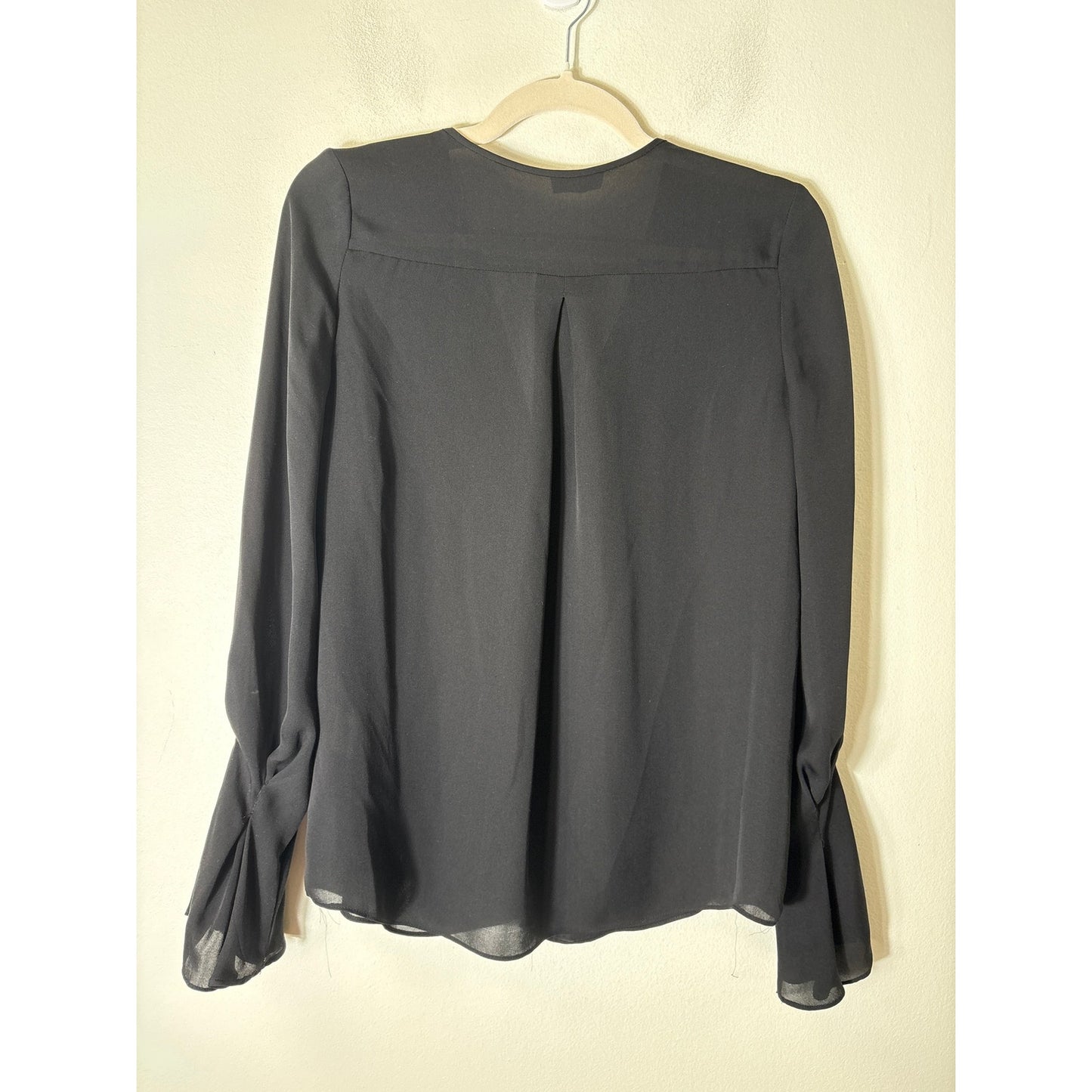 Joie Black Long Sleeve Silk V-Neck Tunic Sz S
