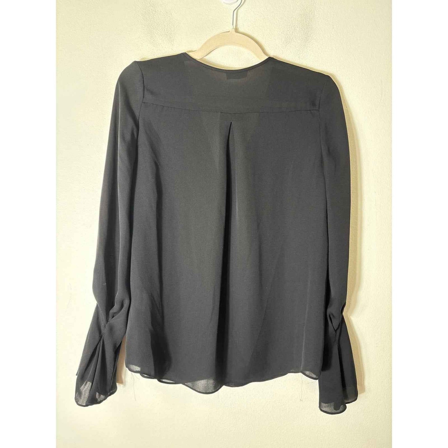 Joie Black Long Sleeve Silk V-Neck Tunic Sz S