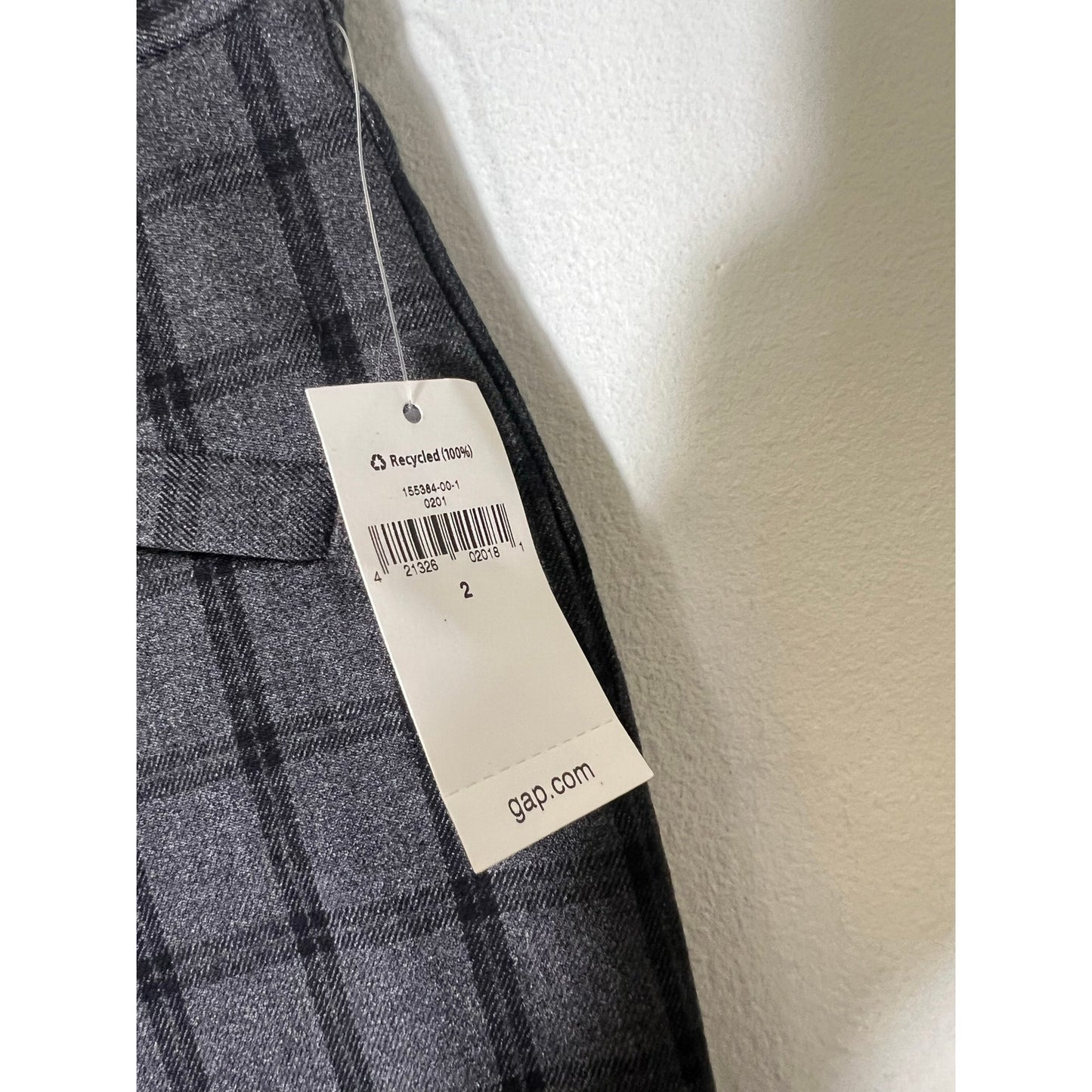 NWT Gap Gray Plaid Skinny Ankle Pants Sz 2