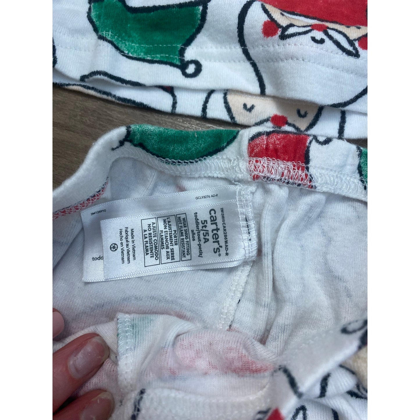 Carters Santa Pajamas Two Pairs Sz 5T
