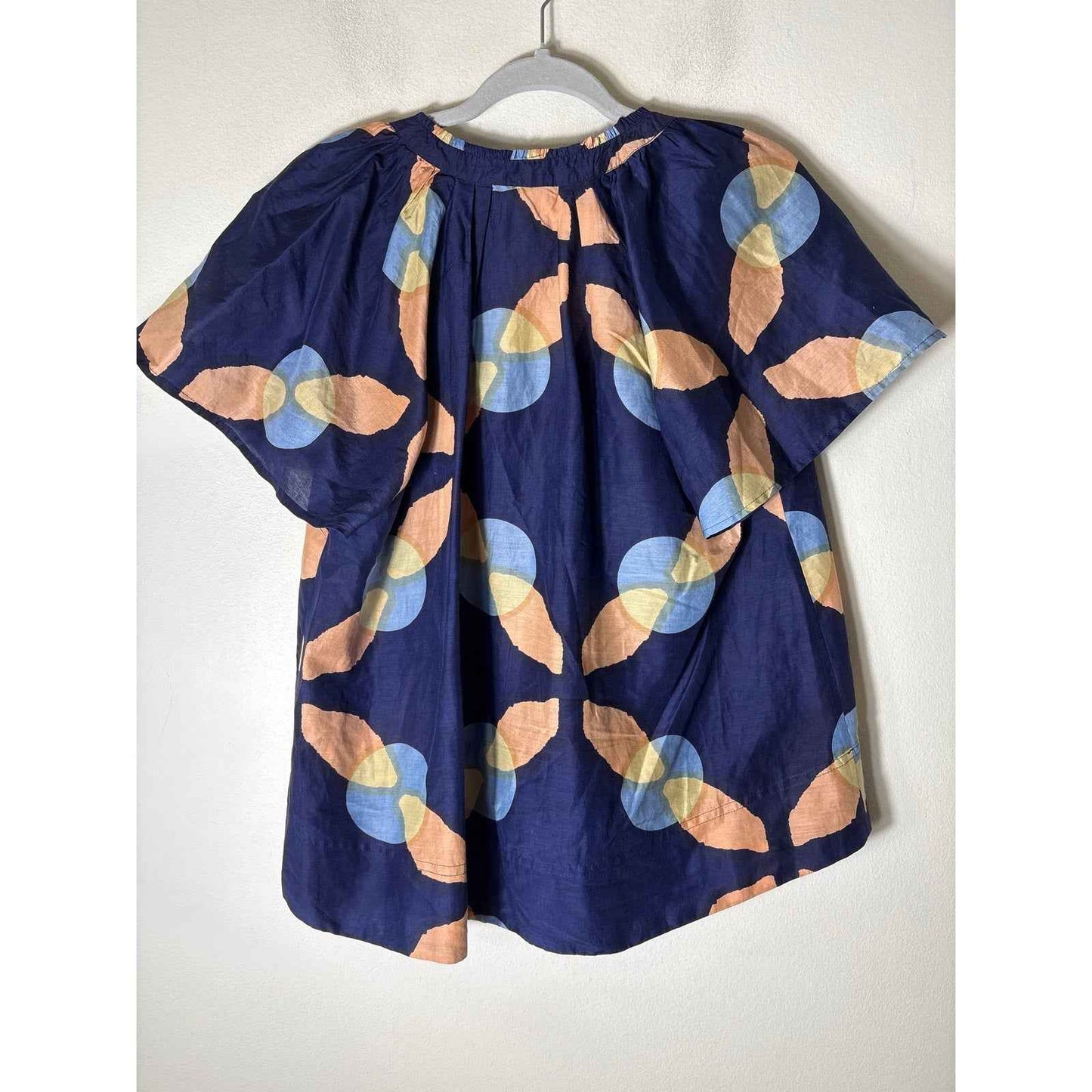 A Piece Apart Navy Blue Short Sleeve V-Neck Top Sz S