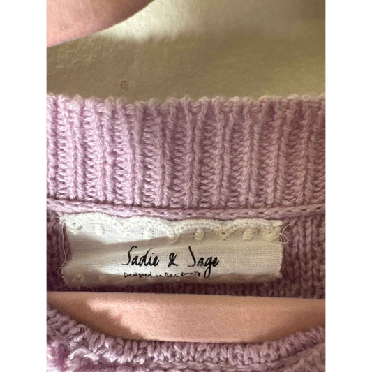 Sadie and Sage Lavender Flutter Sleeve Knit Sweater Sz S