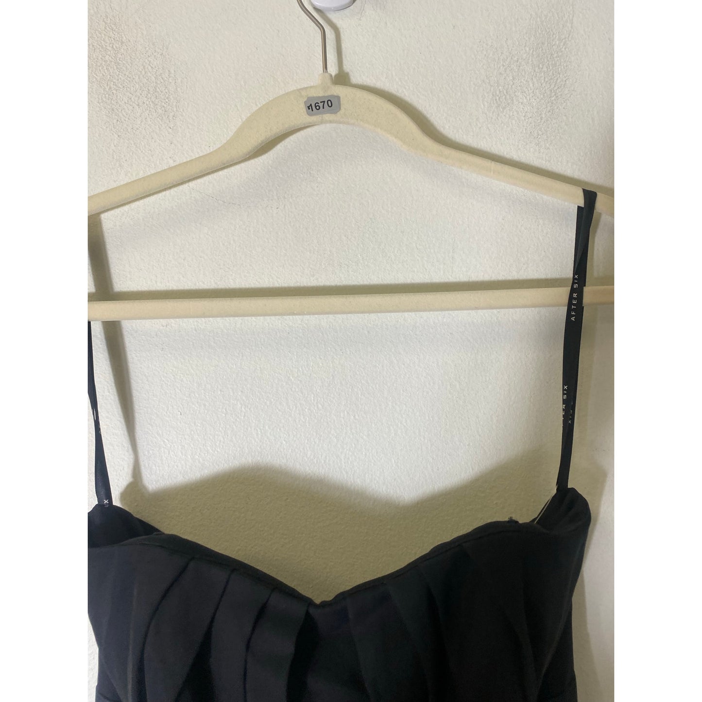 After Six Black Strapless Floor Length Empire Waist Gown Sz 4