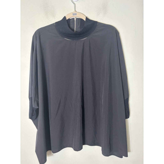 Athleta Black Mock Neck Poncho Style Top Sz M