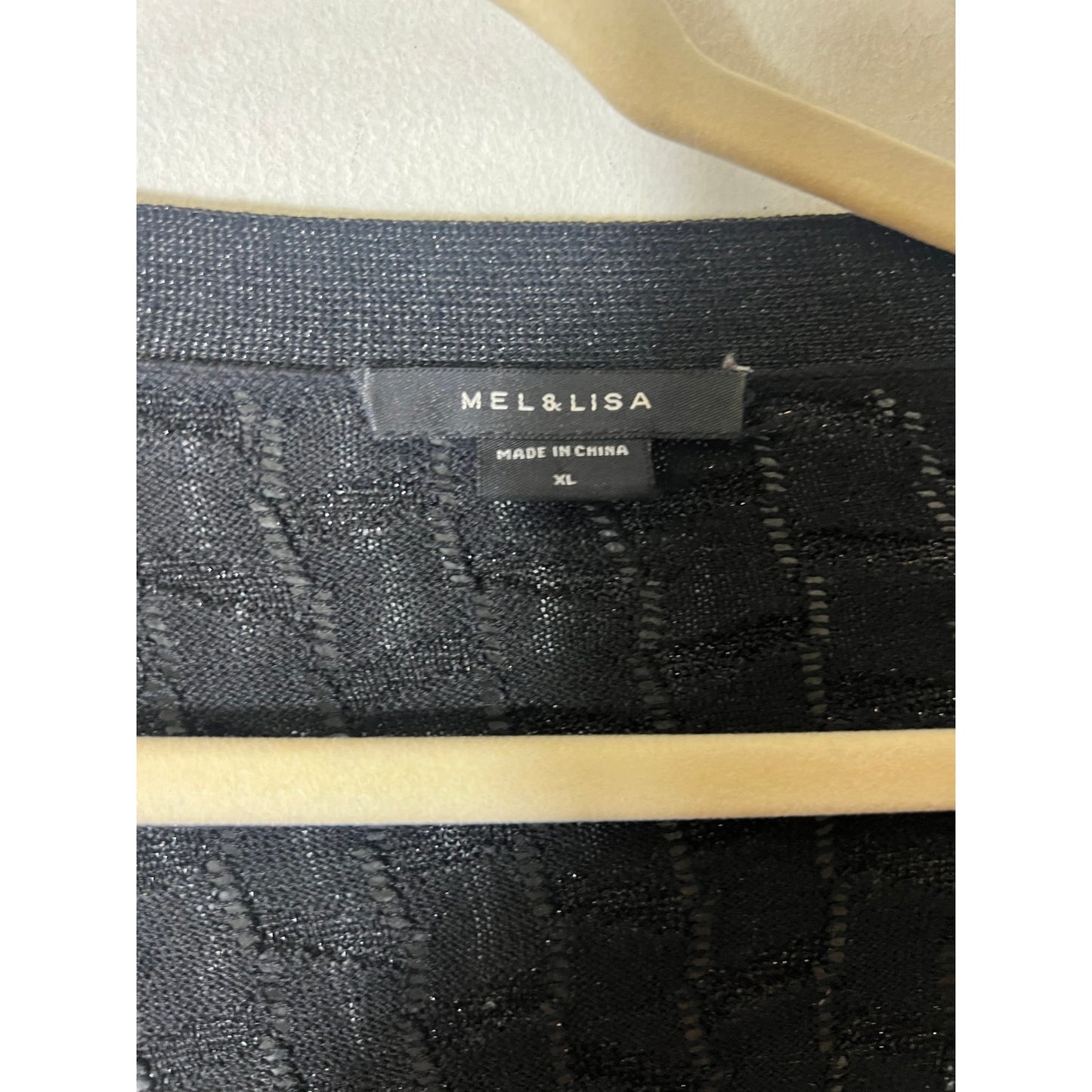 Mel & Lisa Black Metallic Cardigan Sz XL