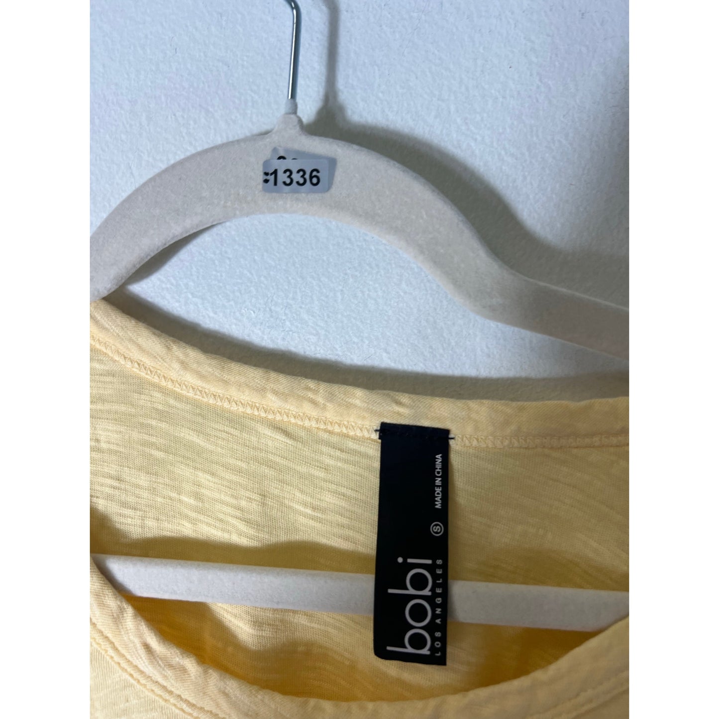Bobi Yellow Short Sleeve Scoop Neck Tee Sz S