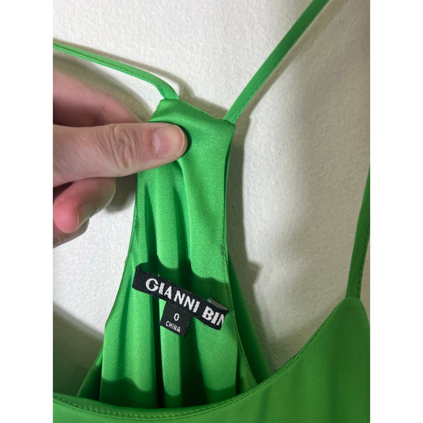 Gianni Bini Green Flowy Spaghetti Strap Mini Dress Sz 0