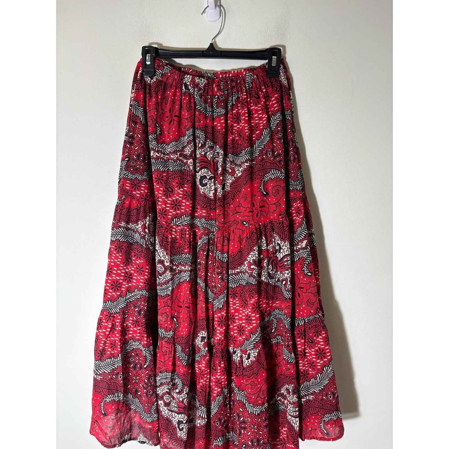 Xirena Red and Navy Maxi Skirt Sz S