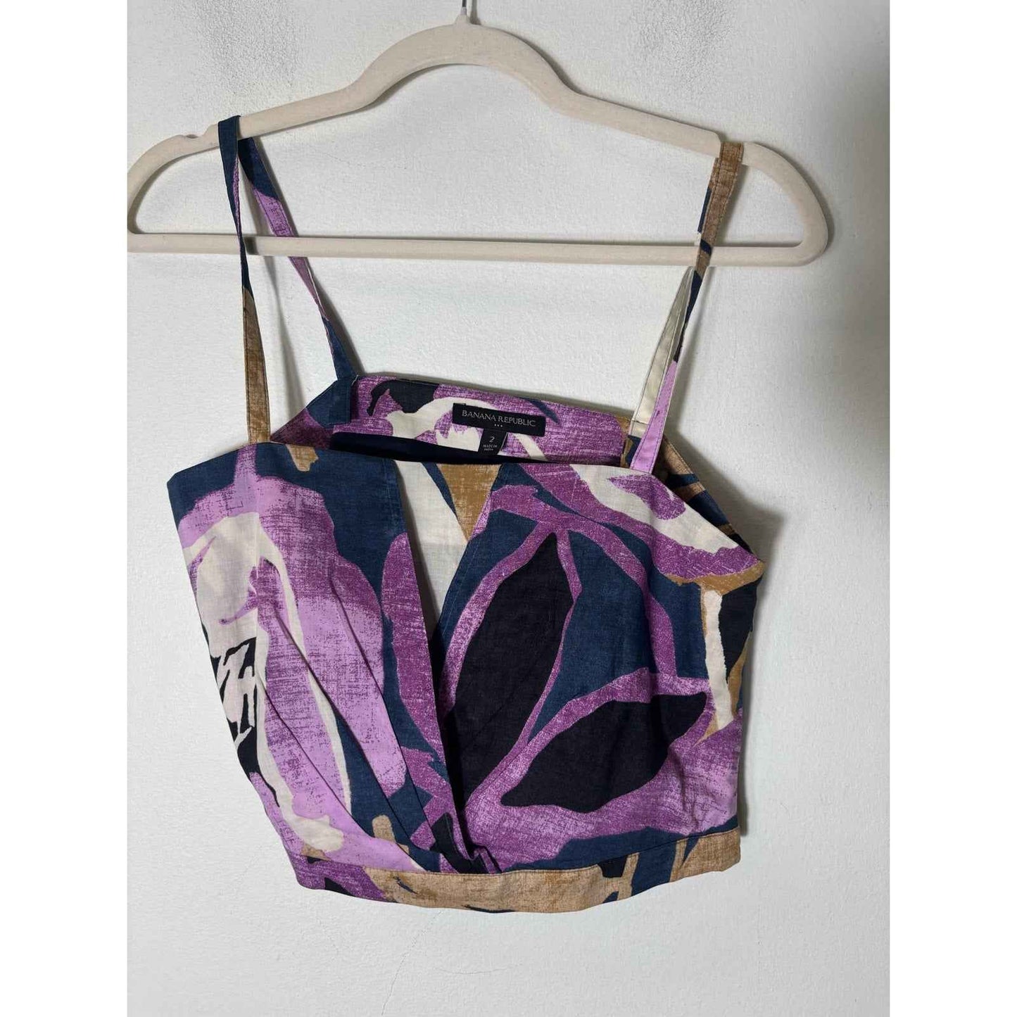 Banana Republic Puple Tan Crop Top and Skirt Set Sz 2