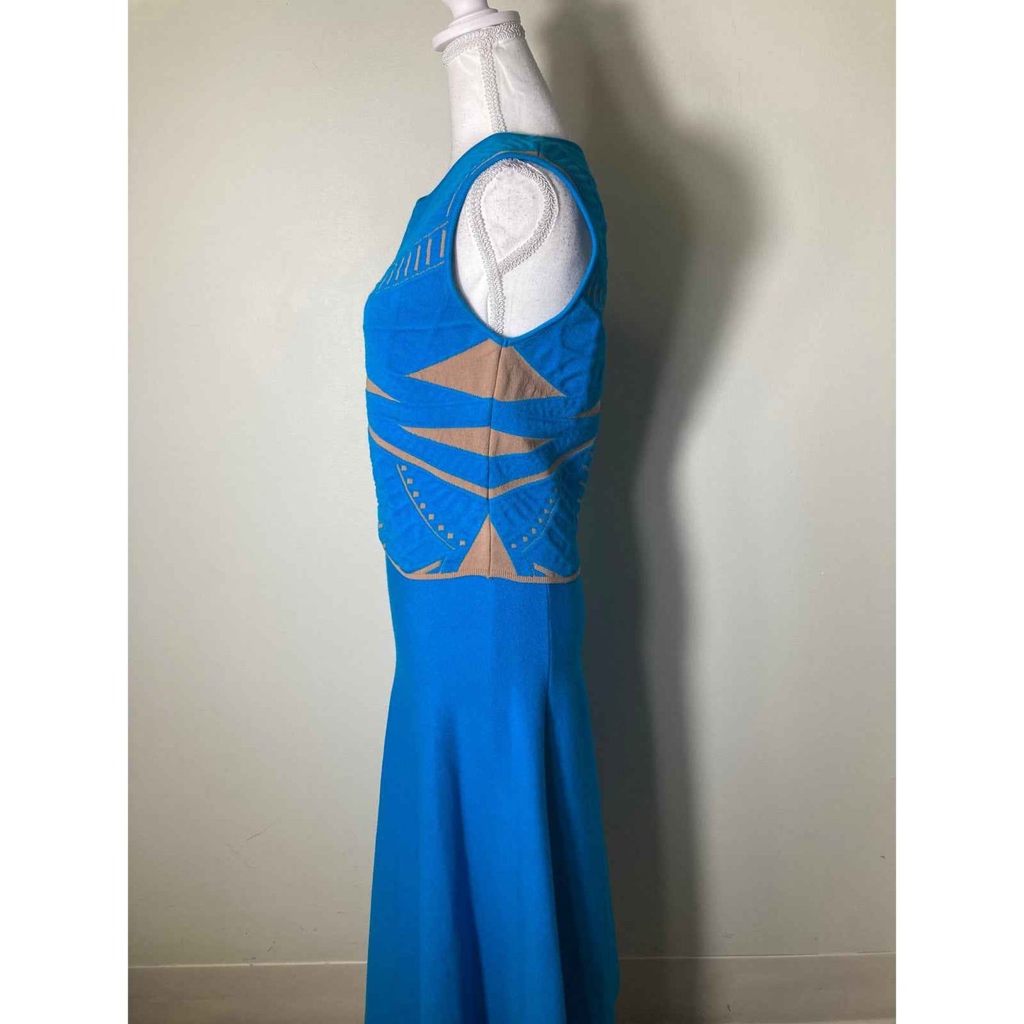 RVN Turquoise Blue and Tan Skirt Set S