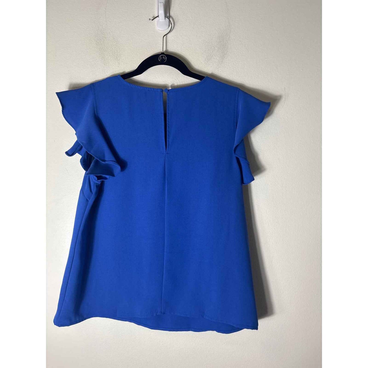 TCEC Royal Blue Flutter Sleeve Blouse Sz L