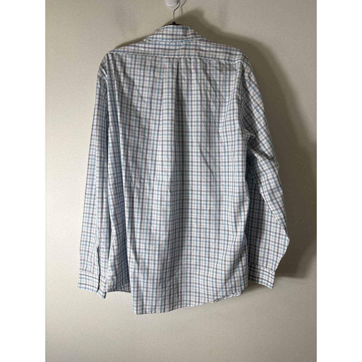 Brooks Brothers Teal and Black Plaid Long Sleeve Button Down Shirt Sz XL