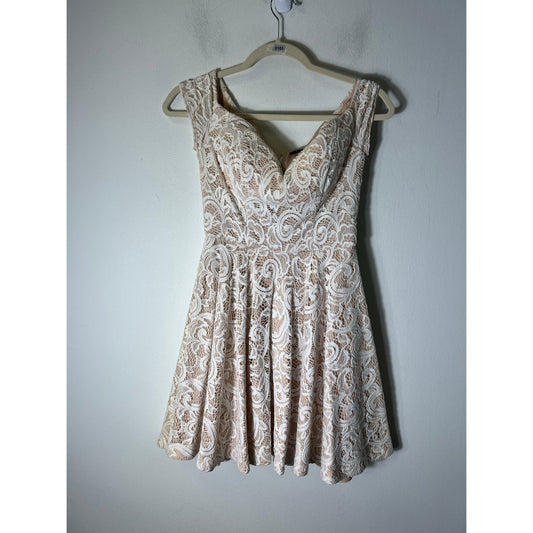 B Darlin White Lace Off The Shoulder Mini Dress Fits like a size 0/2