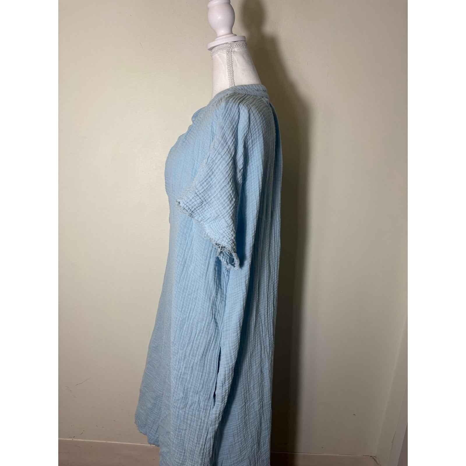 9Seed Resort Baby Blue Gauze Dress Sz- one size